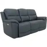 Kaden Power Reclining Sofa with Power Headrests & Lumbar in Santa Fe Ocean Blue Top-Grain Leather